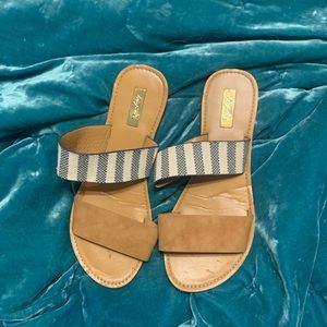 Navy stripped sandals